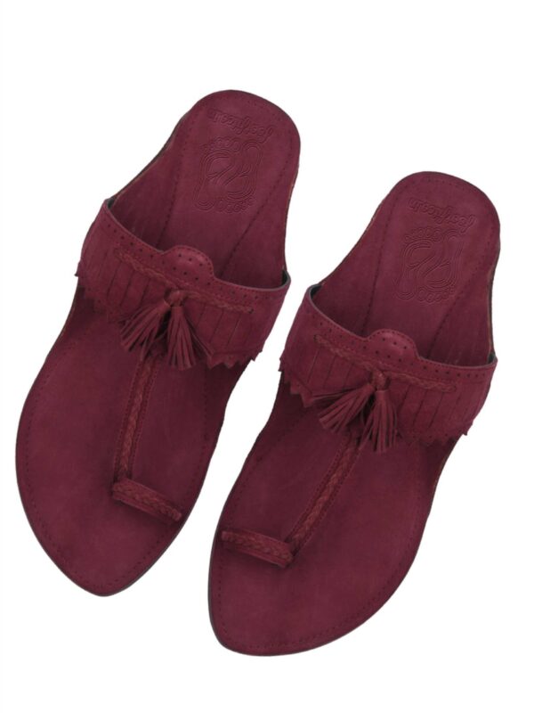 Red Kolapuri Brick Pattern Style Strap for Women - Image 3