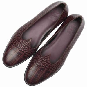 Snake Print Burgundy Mojri