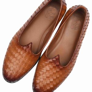 Tan Weave Leather Mojris