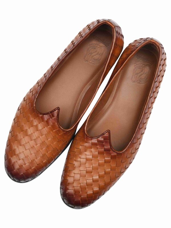 Tan Weave Leather Mojris