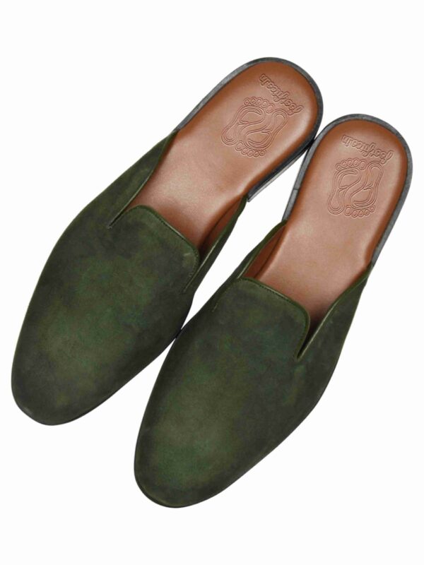 Green Suede Mules