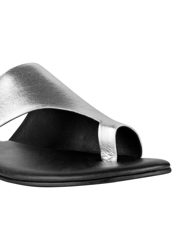 Amalfi Silver Flat Sandals For Women - Image 4