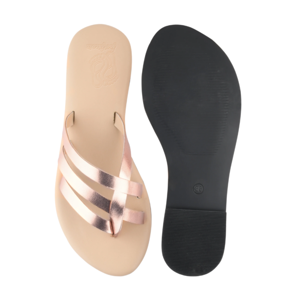 Capri Rose Gold Flat Sandals For Women - Image 3