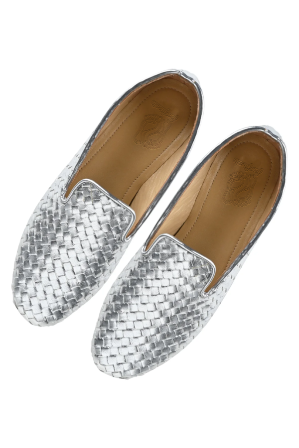 Madison Silver Weave Loafers For Women - Image 2
