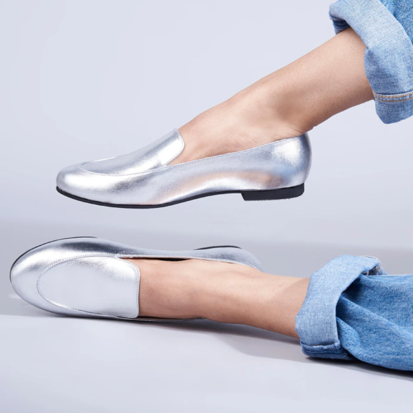 Olivia Silver Loafers For Women - Image 2