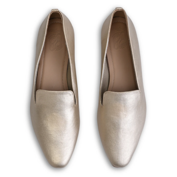 Hannah in Champagne Gold Loafers For Women - Image 2