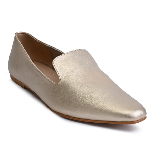 Hannah in Champagne Gold Loafers For Women - Image 3