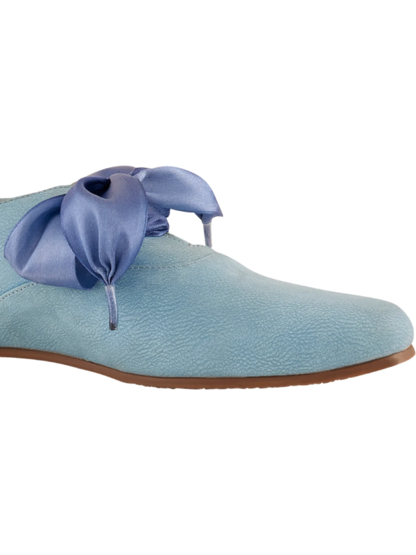 Freya Blue Derby Shoes with Bow Laces for Women - Image 6