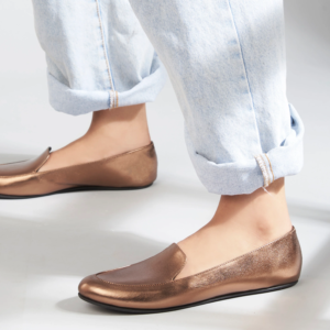 Olivia Rose Gold Loafers For Women