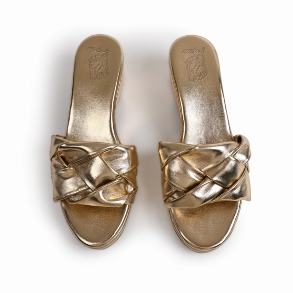 Messina Gold Platform Sandals For Women - Image 2