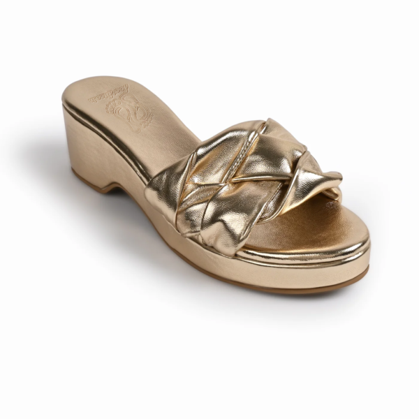 Messina Gold Platform Sandals For Women - Image 3