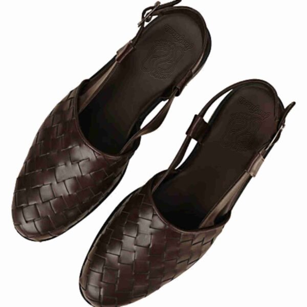 Brown Weave Peshawari Sandals for Men