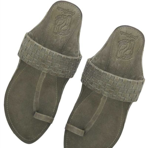 Henna Green Kolapuri Brick Pattern Style Strap for Men