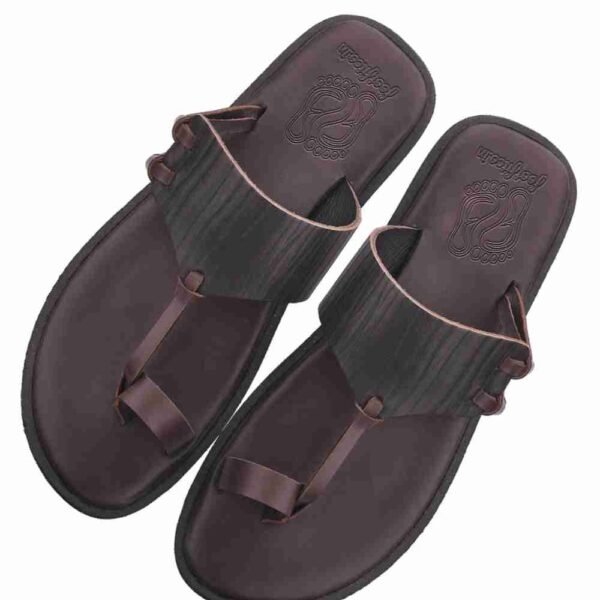 Men Indy Brown Textured Wide Strap Sandals for Men