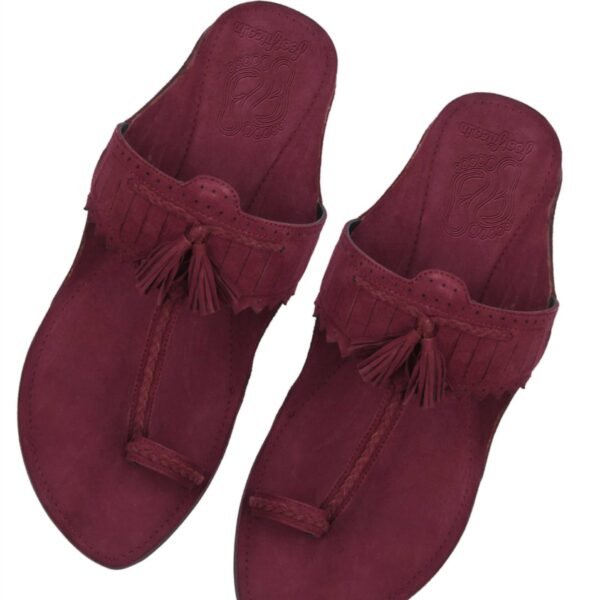 Red Braided Kolhapuri for Men