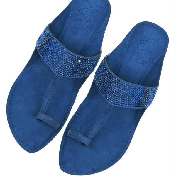 Cobalt Blue Kolapuri Stone Detailing on Strap for Men