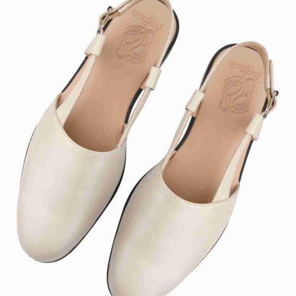 Off White Shiny Peshawaris Sandals for Men