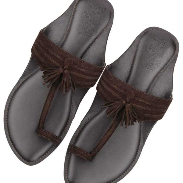Brown Braided Kolapuri for Men
