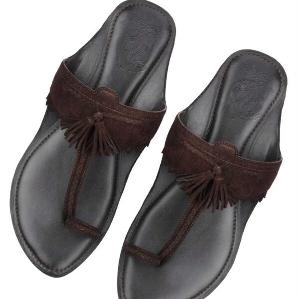 Chocolate Brown Braided Kolapuri for Men