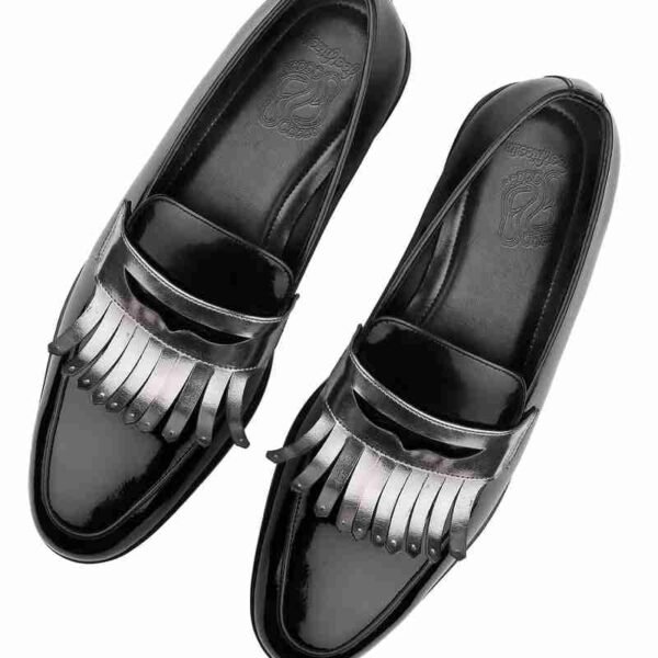 Black Gunmetal Loafers for Men
