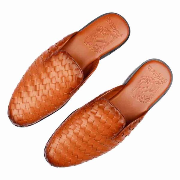 Tan Brown Weave Mules