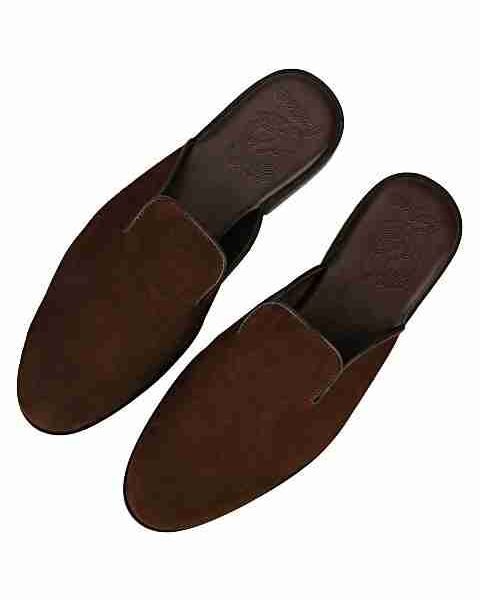 Brown Suede Mules