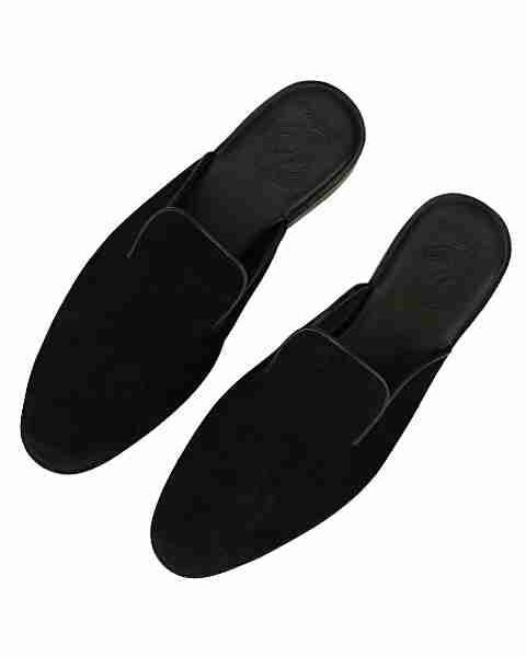 Black Suede Mules